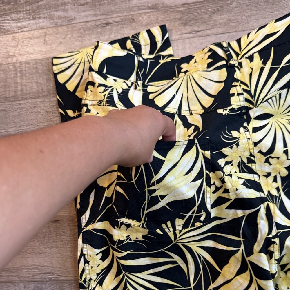Averardo Bessi Floral Black and Yellow Pants Size 12 - Picture 8 of 10